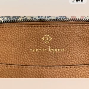 nanette lepore faux leather crossbody bag Brown Flowery Lining.